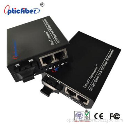 10/100Base SM SX 2RJ45 Ports Media Converter